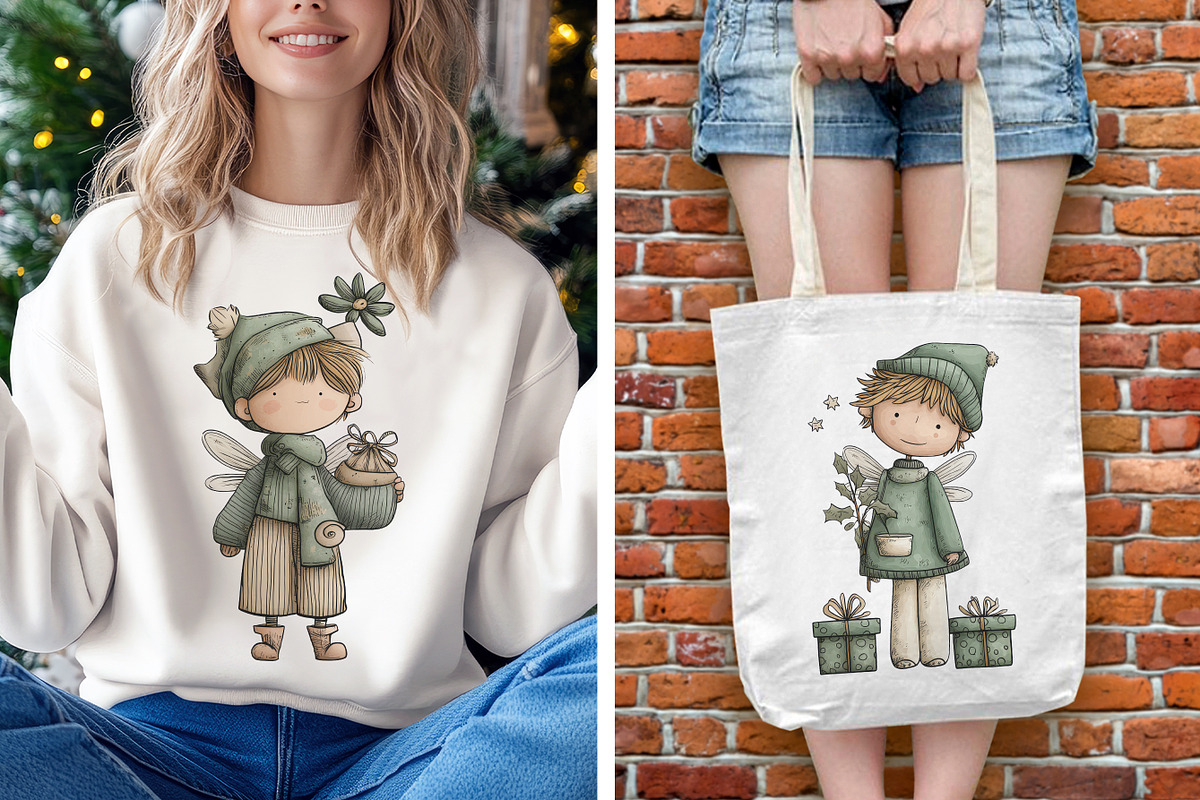 Whimsical Christmas Fairy Clipart, a Seasonal Illustration by V Design Creator (Photo 8 of 8)