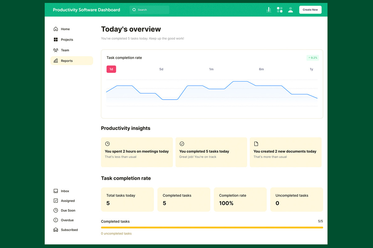Productivity Software & Task Web App, an UI Kit Template by nagaredesignstudio (Photo 4 of 5)