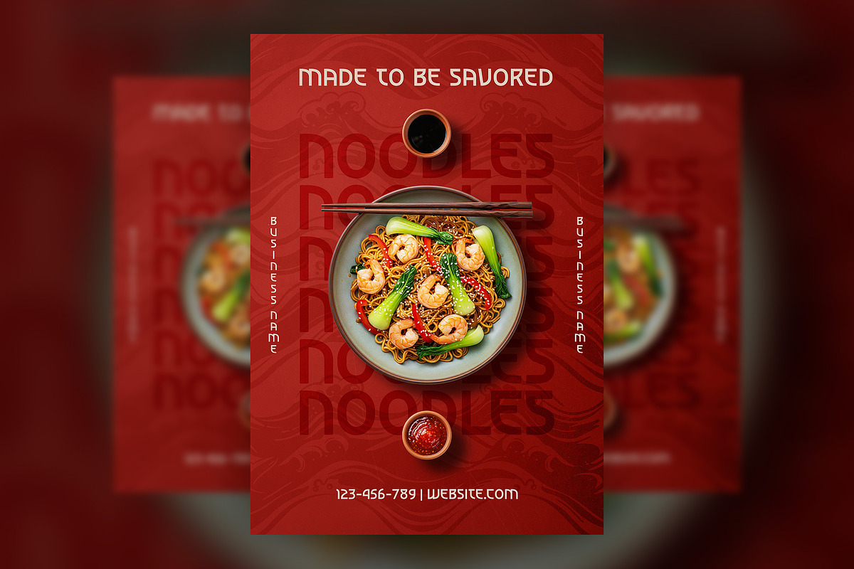 Asian Noodles Restaurant Flyer, a Flyer Template by professorinc