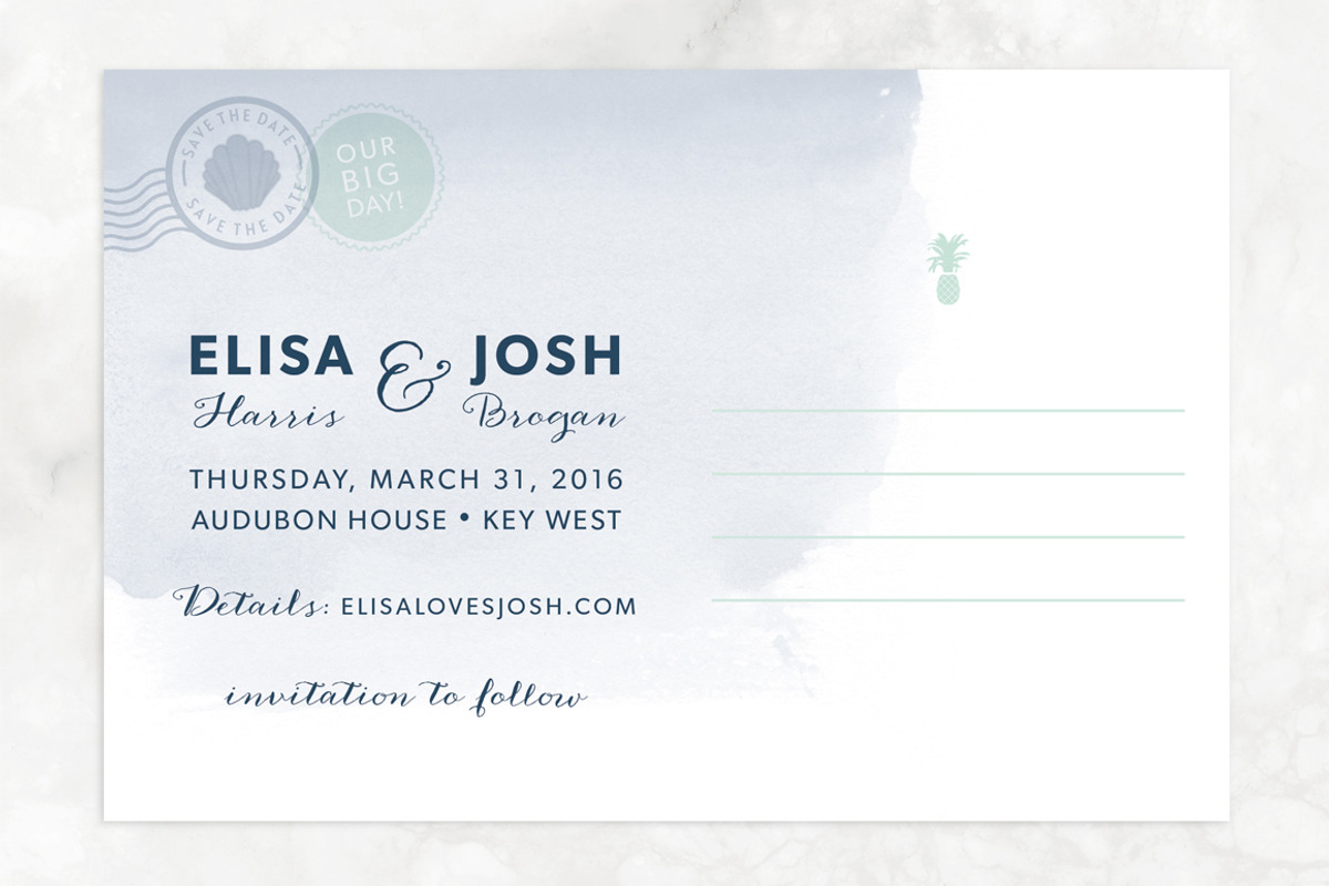 Tropical Palms Save the Date, an Invitation Template by Two if by Sea Studios (Photo 3 of 3)