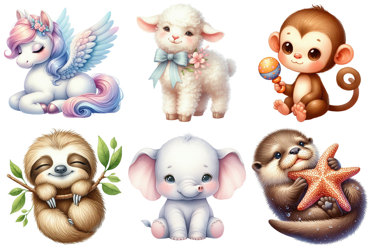 Nursery Animals Clipart, an Illustration by Pixels.Craft (Photo 2 of 7)