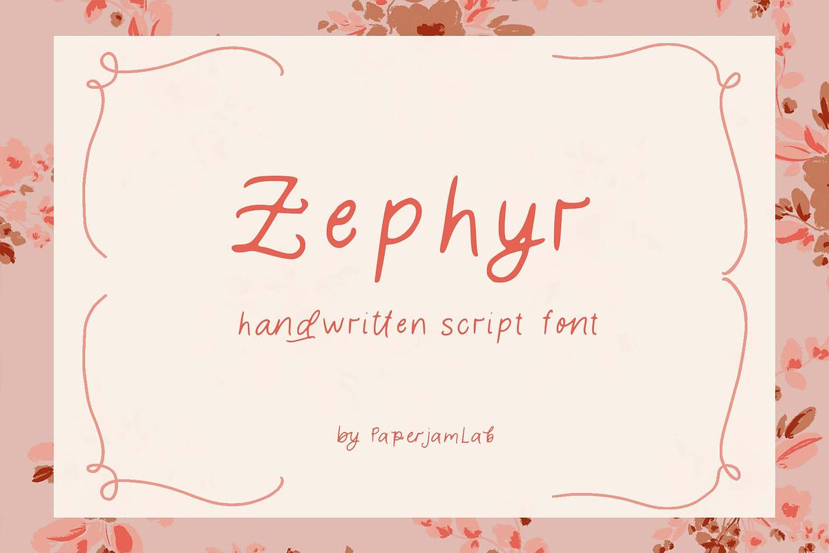 Zephyr. Whimsical Handwritten Font, a Handwritten Font by PaperJamLab (Photo 1 of 10)