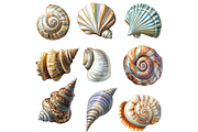Prompt Sea Shells Flower Clipart, a Decorative Illustration by Creative design (Thumbnail 4 of 7)