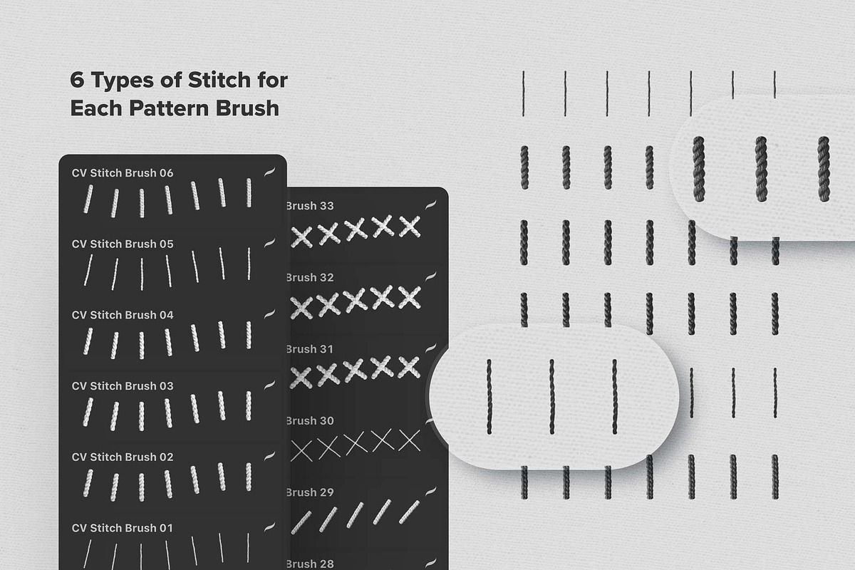 Stitch & Fabric Procreate Brushes, a Brush Add-On by Creative Veila (Photo 4 of 10)