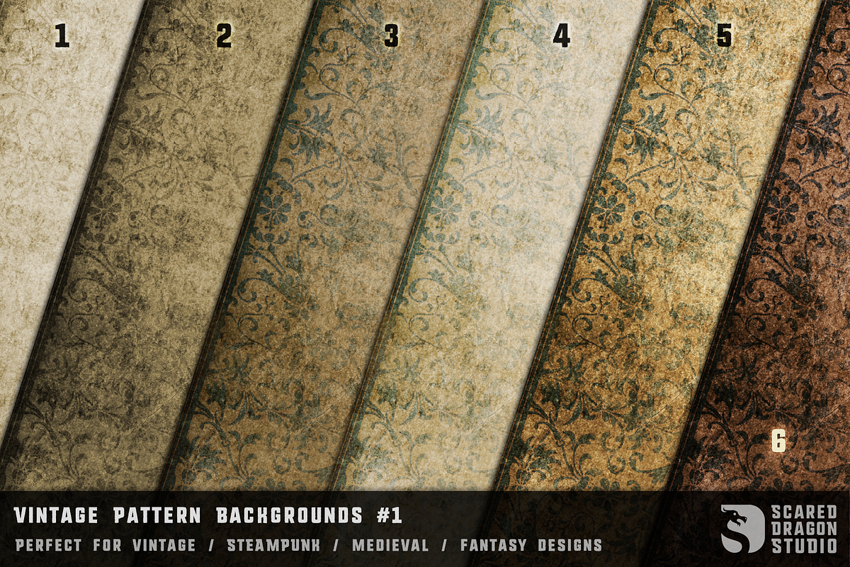 Vintage Pattern Backgrounds #1, a Background Graphic by Scared Dragon Studio (Photo 2 of 3)