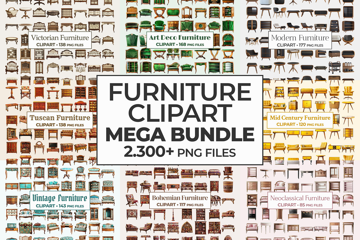Furniture Clipart Mega Bundle, an Object Graphic by Project Deco (Photo 1 of 5)