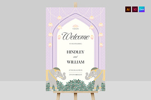 Indian Wedding Welcome Sign Template, a Flyer Template by BrandPacks