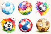 Watercolor Soccer Ball Clipart, an Illustration by Libby Wishes (Thumbnail 5 of 5)