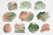 Watercolor Green Brown Stains, a Texture Graphic by MilanaDesignShop (Thumbnail 2 of 4)