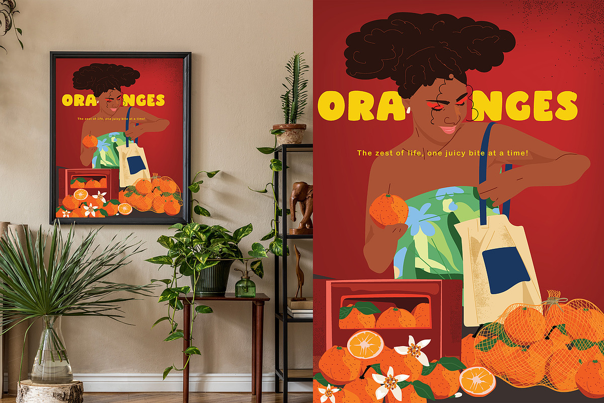 Orange Farm x2 Posters Prints, a Food Illustration by Phathudesignsshop (Photo 3 of 3)