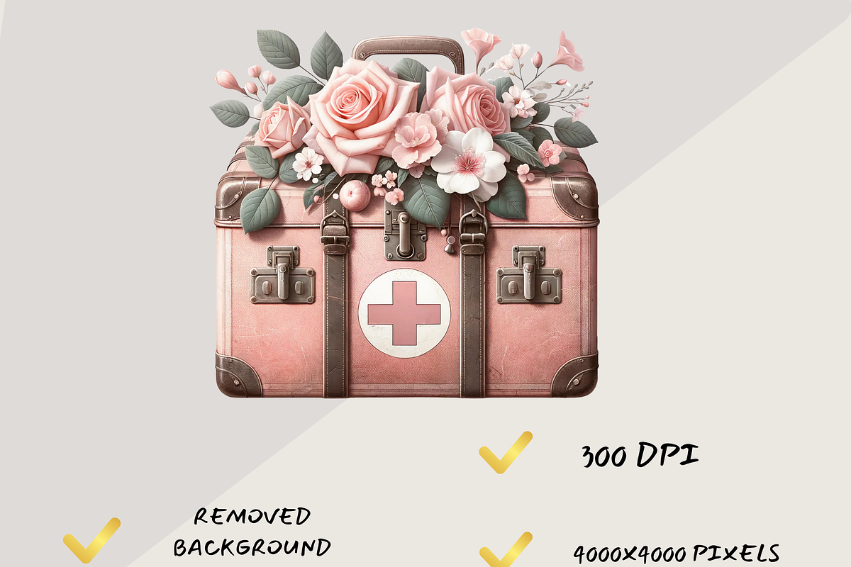 VINTAGE BLUSH PINK MEDICAL CLIPART, an Object Illustration by Daring Digies (Photo 5 of 8)