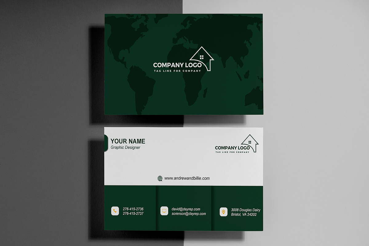 Minimal Estate Broker Card PSD preview 3