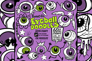 Eyeballs Cartoon Doodles Brush Pack