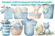 Baby Boy Blue Boho nursery clipart, a Person Illustration by Mermaids Cove (Thumbnail 8 of 10)