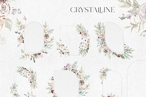 Crystalline - White Floral Clipart