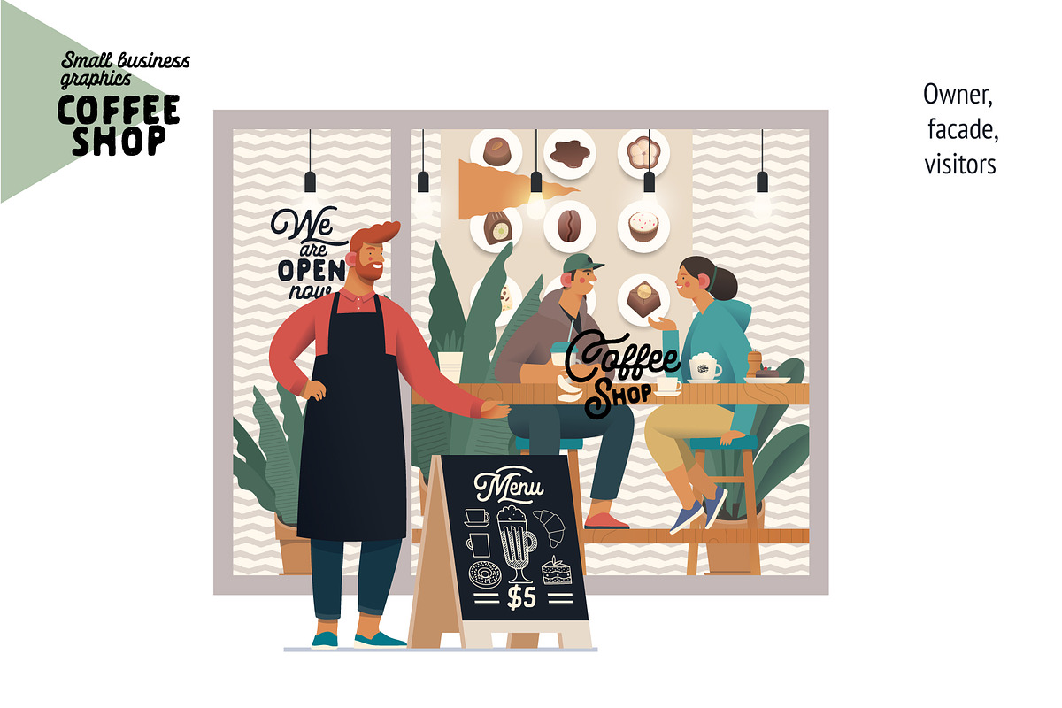 Coffee shop, Small business (vector), a Templates & Theme by Grivina's shop (Photo 16 of 20)