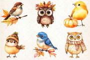 Whimsical Fall Autumn Birds Clipart, an Illustration by Rose Art (Thumbnail 4 of 4)