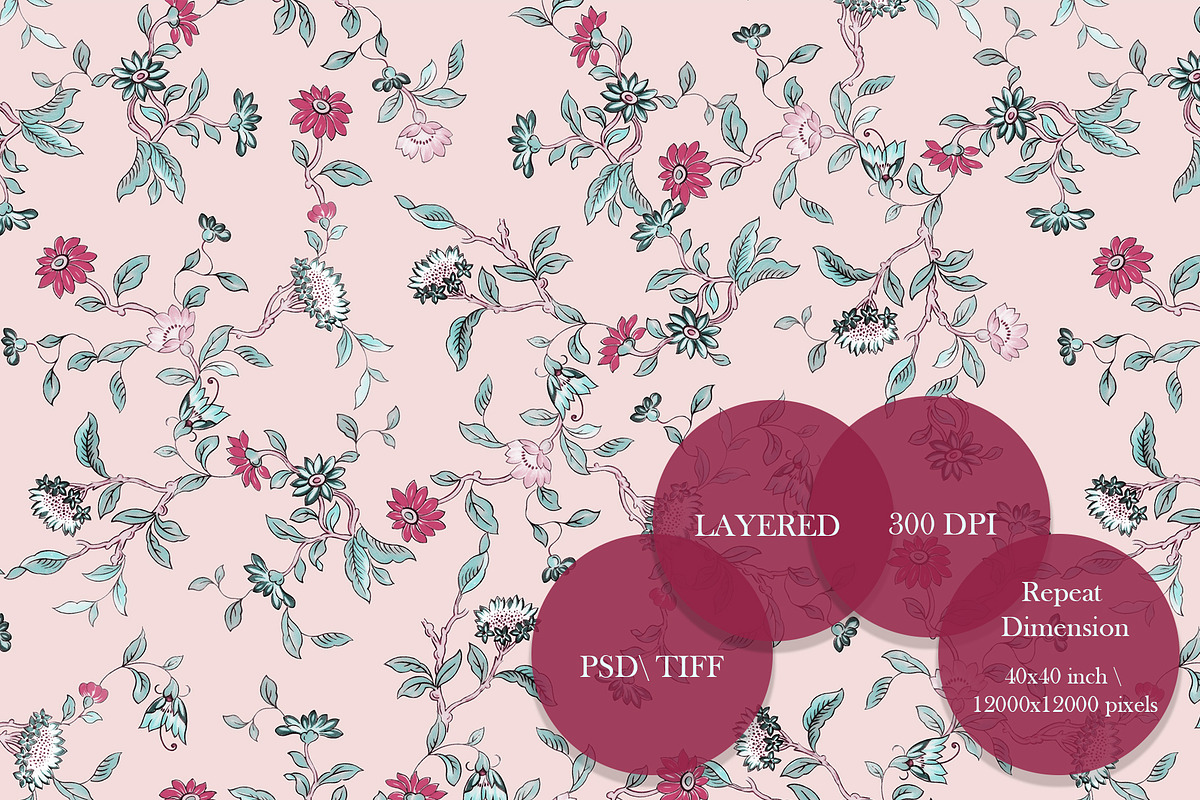 Spring Floral Pattern & Motifs, a Pattern Graphic by GND ART STUDIO (Photo 3 of 7)