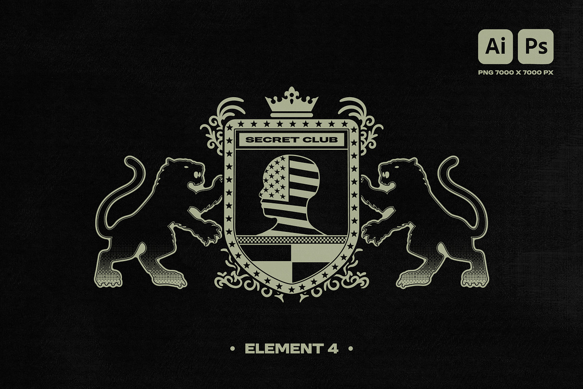 STREETWEAR HERALDIC GRAPHIC SET, an Object Graphic by BonkiStudio (Photo 5 of 11)