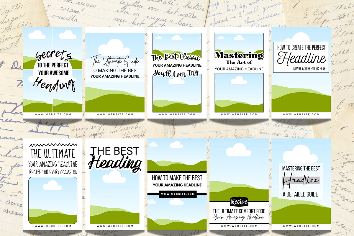 Recipe Pinterest Pin Canva Templates, a Social Media Template by MEDIA MINIMALIST (Photo 2 of 7)