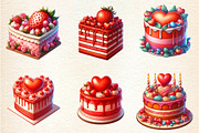 Valentine Cake Sublimation Clipart, an Illustration by DreamArtGraphic (Thumbnail 4 of 6)