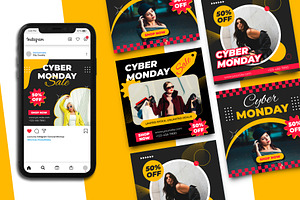 Cyber Monday Instagram Post Template, a Social Media Template by Artnivora.Std