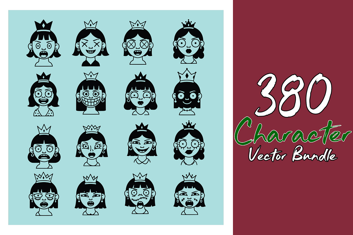 380 Scary Princess Vector Bundle, an Object Graphic by Sofia's Fashion (Photo 1 of 5)