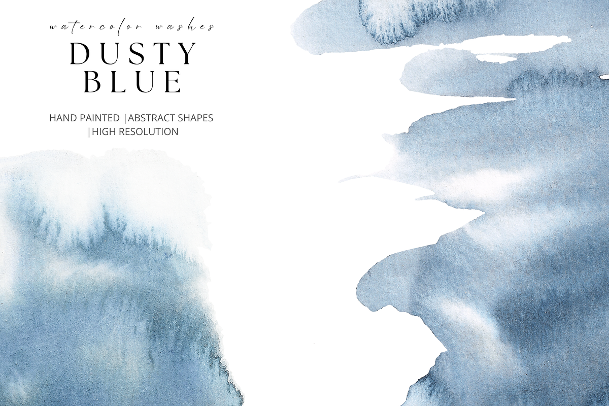 Dusty Blue Watercolor Washes, a Texture Graphic by Kolorata Art (Photo 3 of 5)