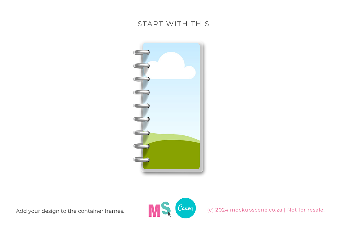 Skinny Happy Planner Canva Mockup, a Books & Magazine Mockup by Mockup Scene (Photo 6 of 14)