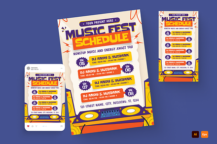 Music Fest Schedule Flyer