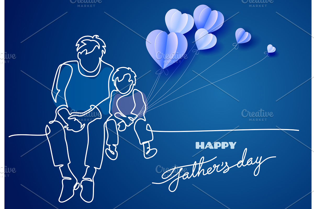 Father and son sit together and talk, a Person Illustration by Valenty