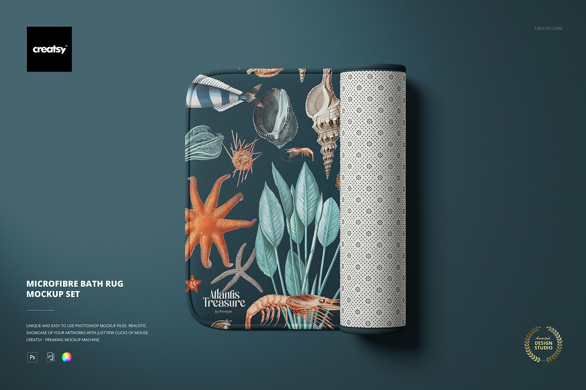 Microfiber Bath Rug Mockup Set, a Product Mockup by creatsy5 (Photo 1 of 10)