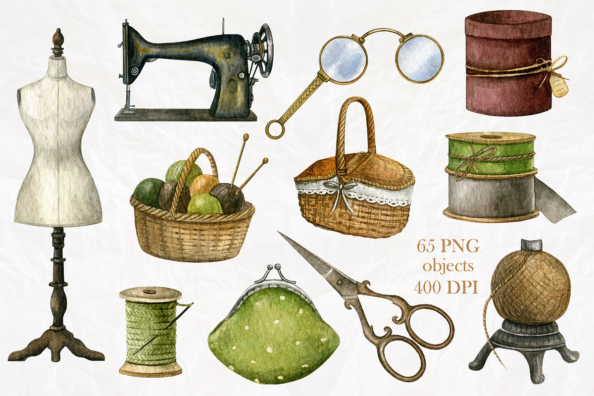 Vintage watercolor set, a Decorative Illustration by Nastilustra (Photo 2 of 10)