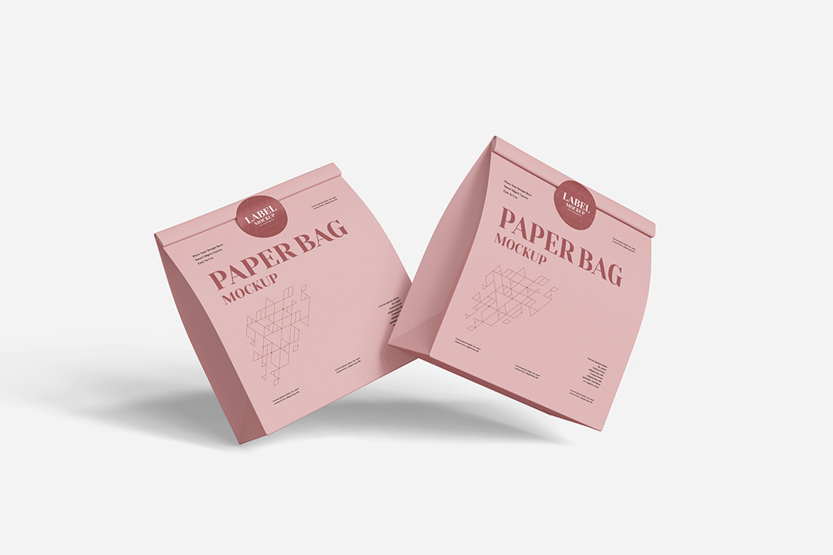 Paper Bag With Label Mockup, a Product Mockup by Indah (Photo 6 of 6)