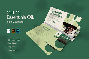 Essentials Oil - Gift Voucher, a Card Template by VUNIRA