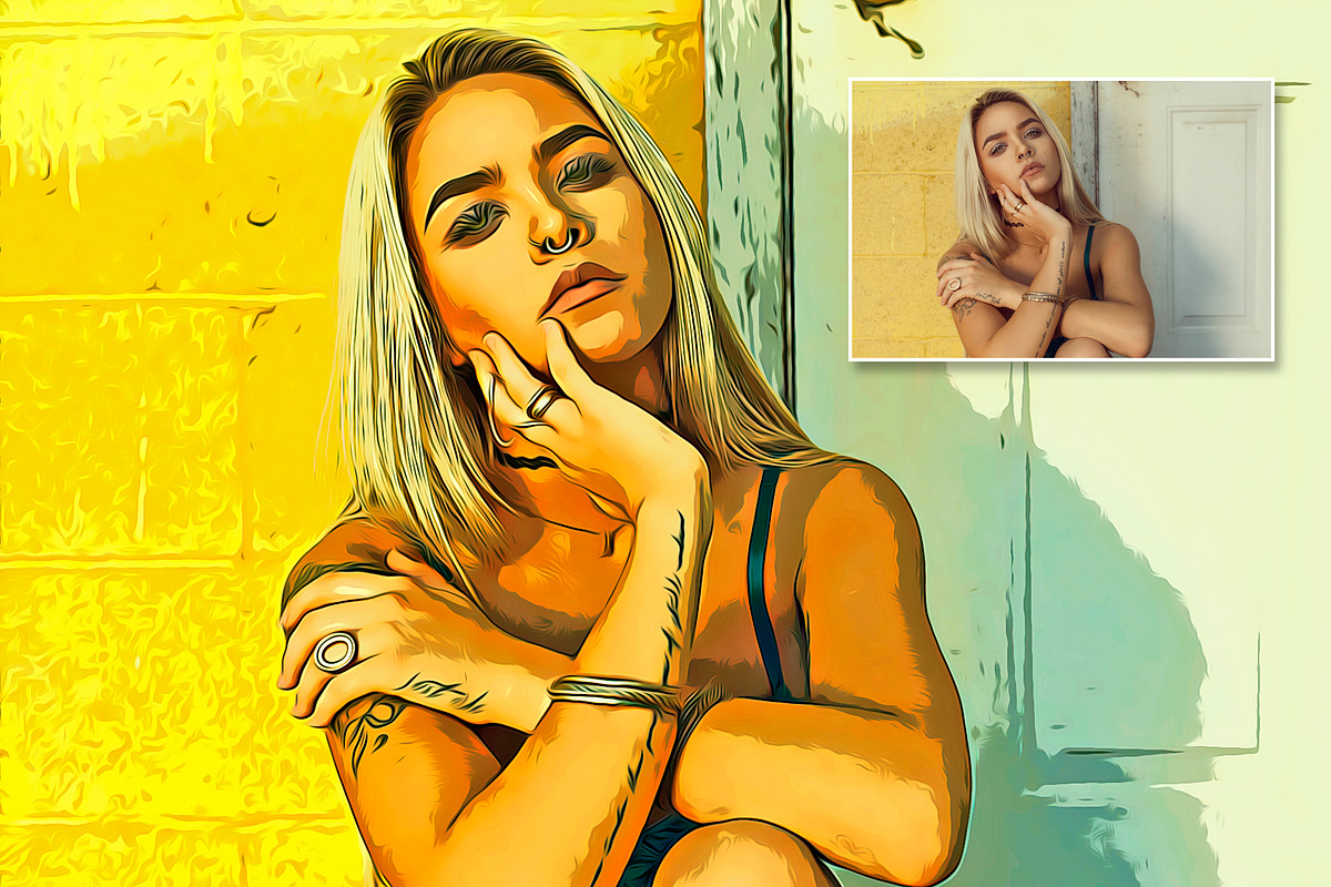 Splendid Oil Paint Cartoon Maker, an Action Add-On by U_Design (Photo 8 of 14)