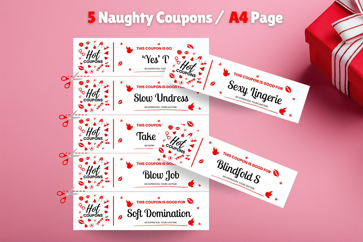Sexy Naughty Printable Coupons Canva, a Card Template by GraphiCarola (Photo 2 of 6)
