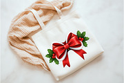 Christmas Coquette bow PNG, an Illustration by Watercolor design (Thumbnail 3 of 3)