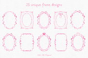Pink Frames Watercolor Hand Drawn, an Object Graphic by Solo Art Original (Thumbnail 2 of 9)