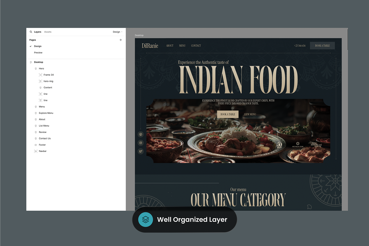 Indian Restaurant Landing Page, a Landing Page Template by SLAB! Design (Photo 2 of 3)