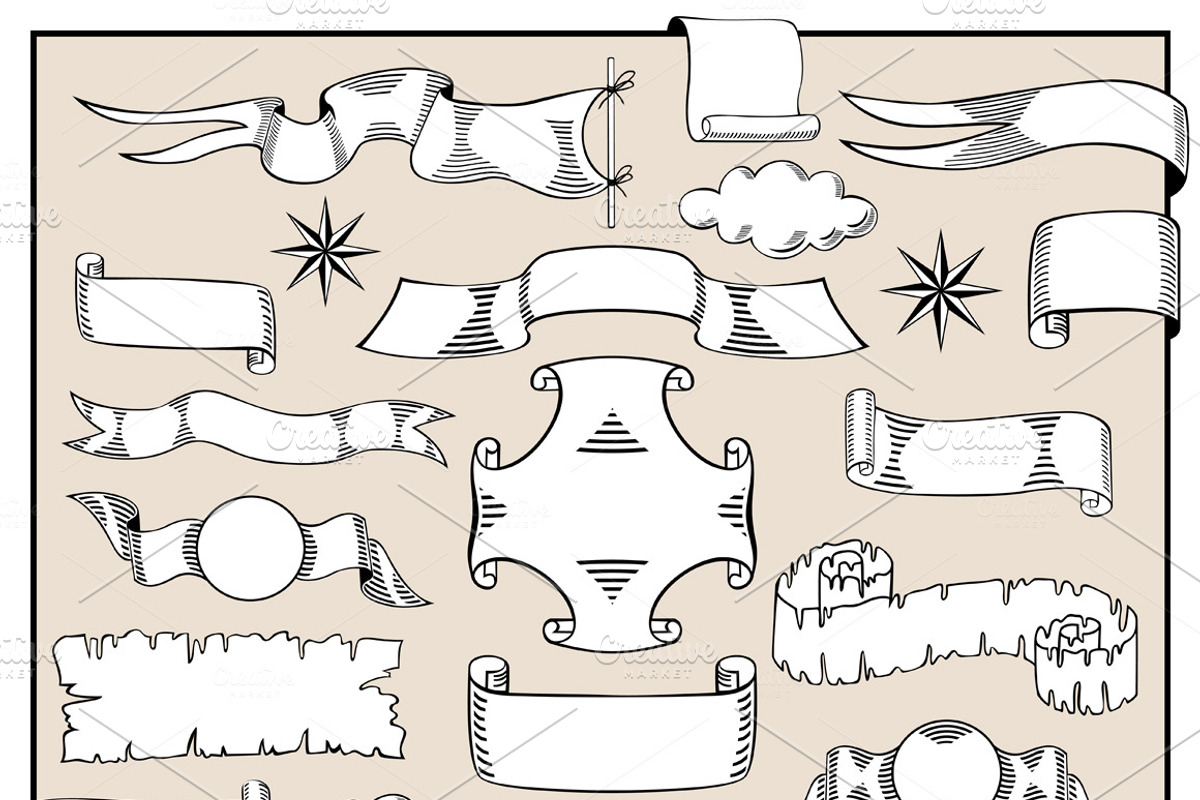 Vintage Ribbons Vector Collection, a Graphic by KsanasK.Art (Photo 3 of 4)