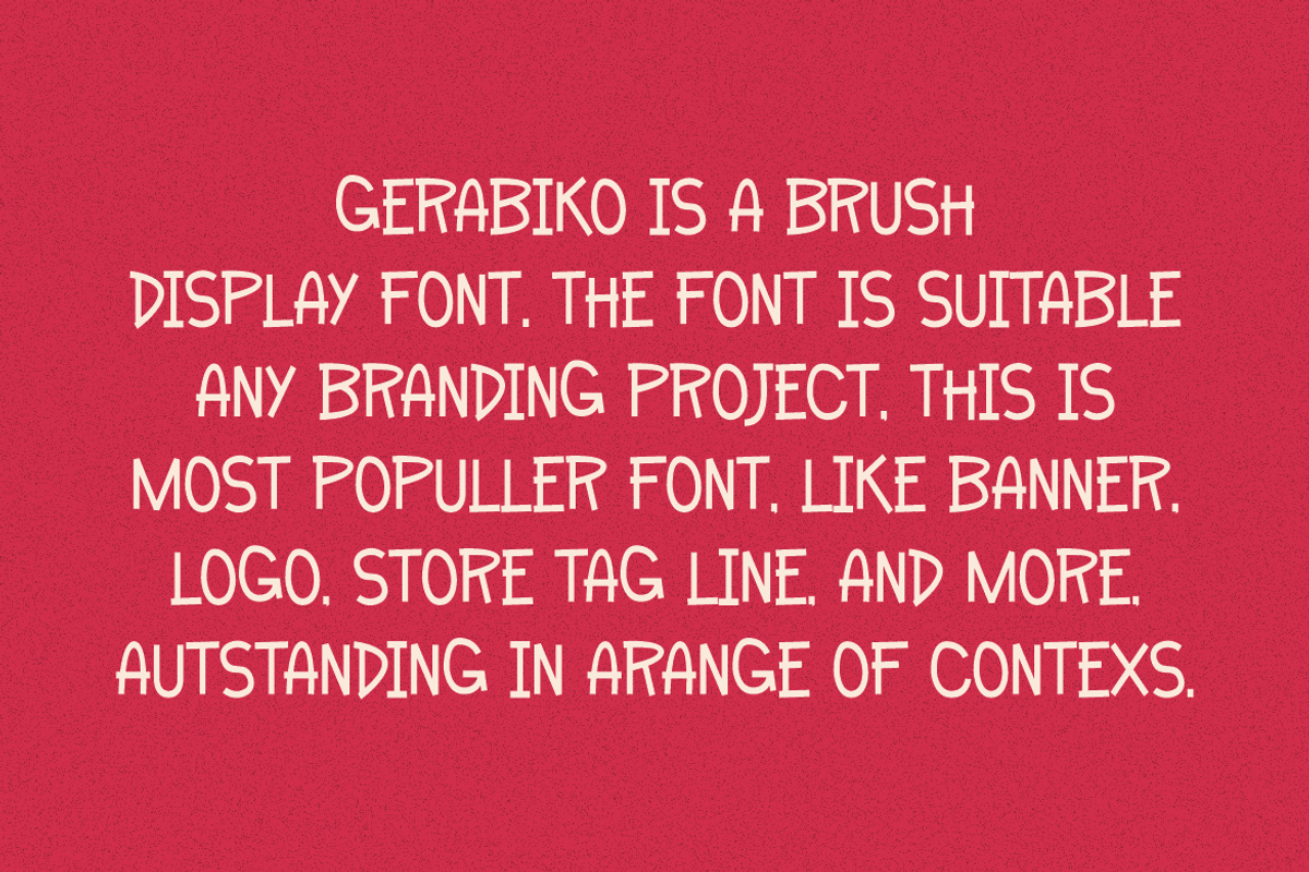 Gerabiko - Marker Font, a Sans Serif Font by QR Design Studio (Photo 4 of 6)