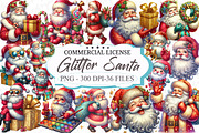Glitter Christmas Santa Claus Waterc, an Illustration by designcity5 (Thumbnail 1 of 5)