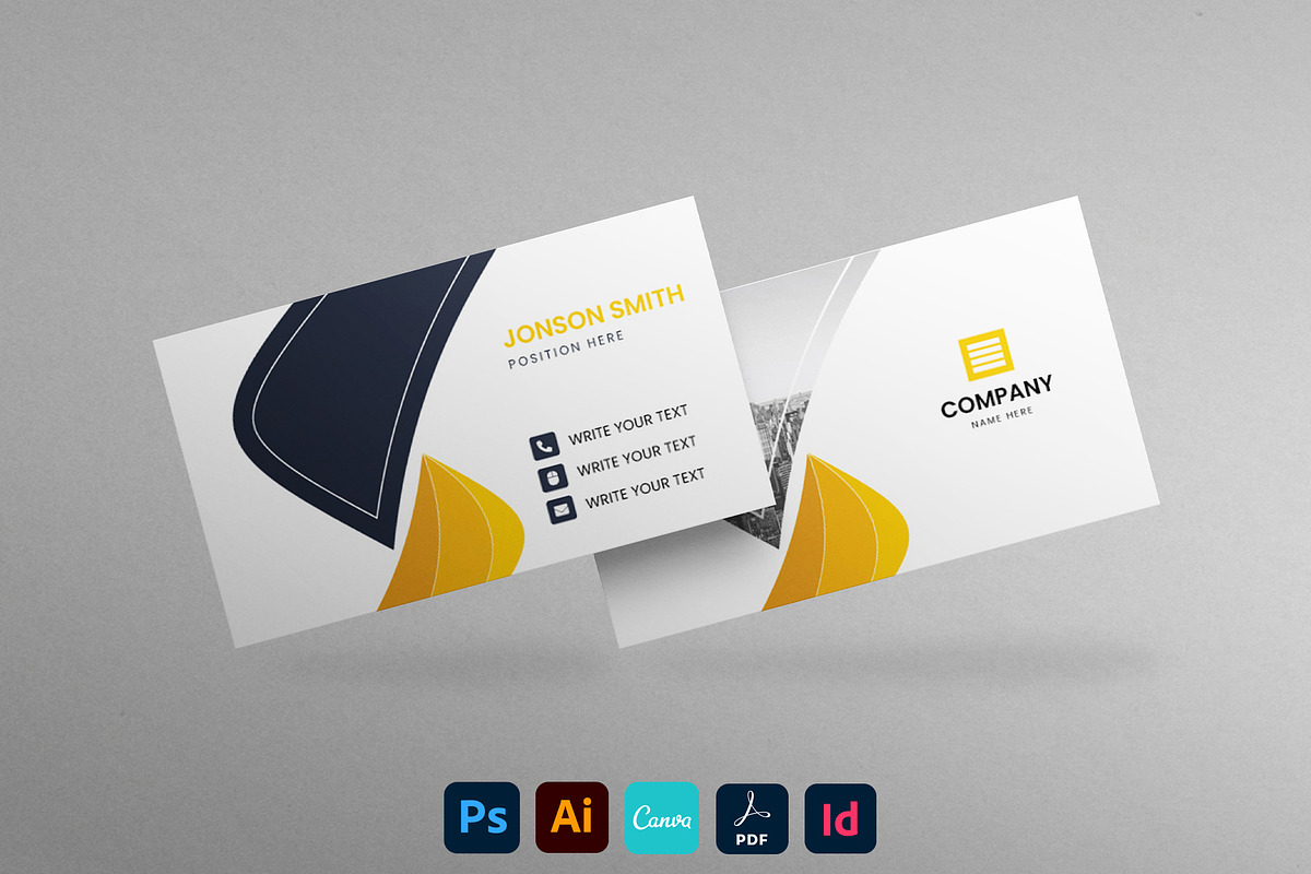 Clean Business Card Canva Template, a Business Card Template by mijli (Photo 2 of 8)