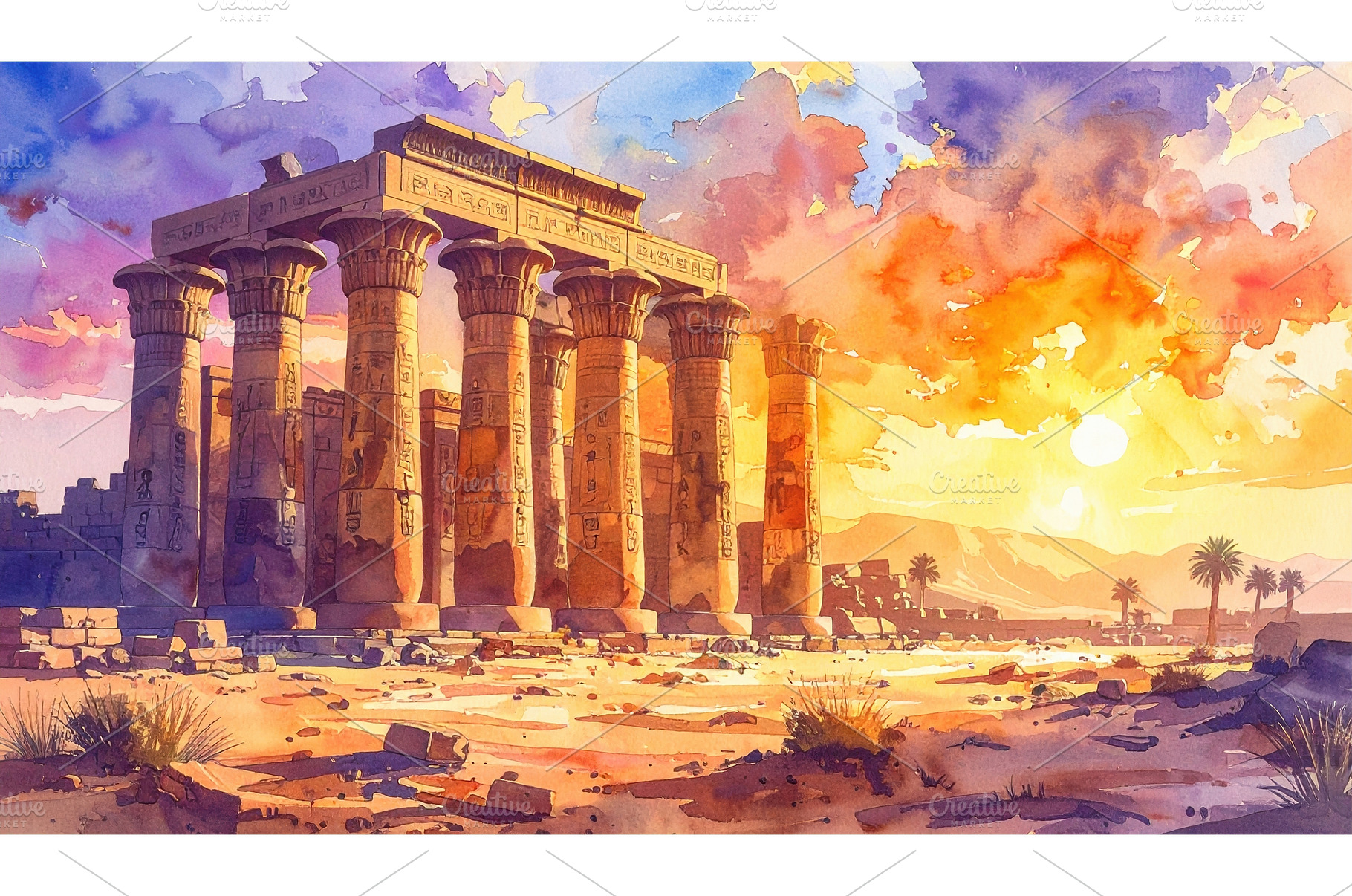 Watercolor painting of a grand, an Architecture Photo by Igor Tichonow