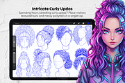 240 Curly Hair Procreate Stamps, a Brush Add-On by Selentaori Studio (Thumbnail 6 of 12)