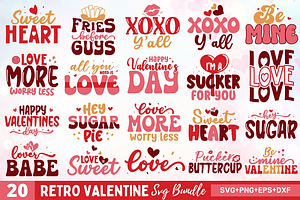 Retro Valentine SVG Bundle