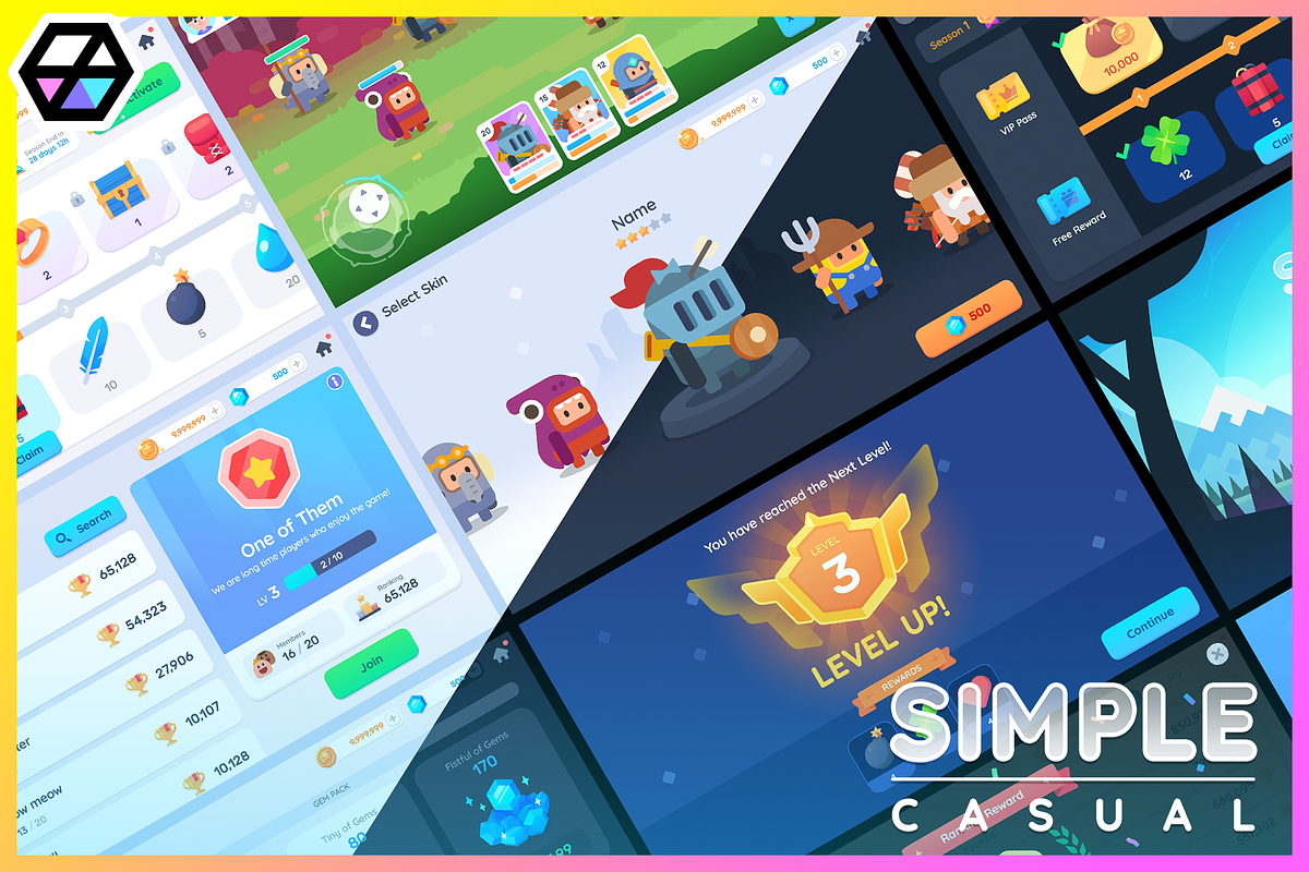 GUI Pro - Simple Casual, an UI Kit Template by LAYERLAB (Photo 1 of 108)