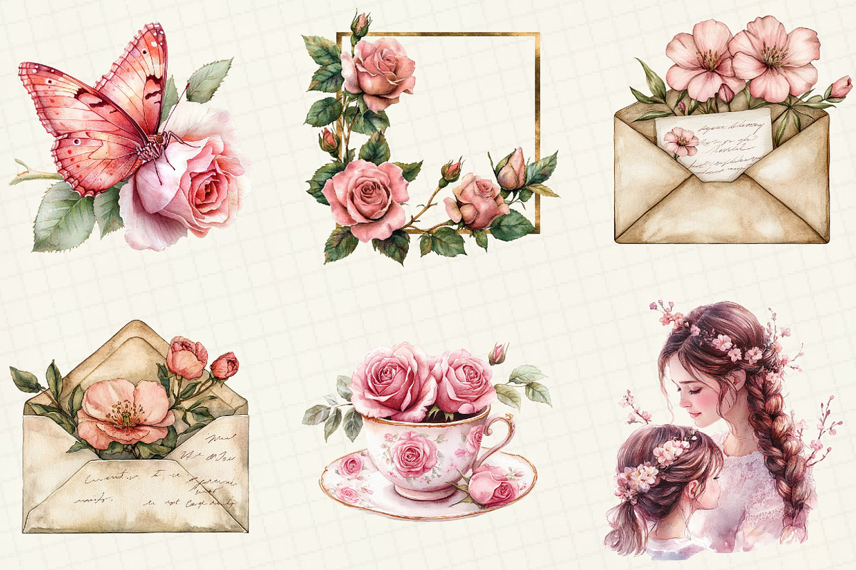 Blush Pink Mother's Day Clipart, an Illustration by OK Design (Photo 4 of 5)