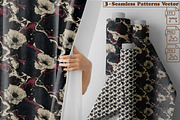 Dark Poppies – 3 Seamless Vector, a Pattern Graphic by one-touch (Thumbnail 1 of 10)